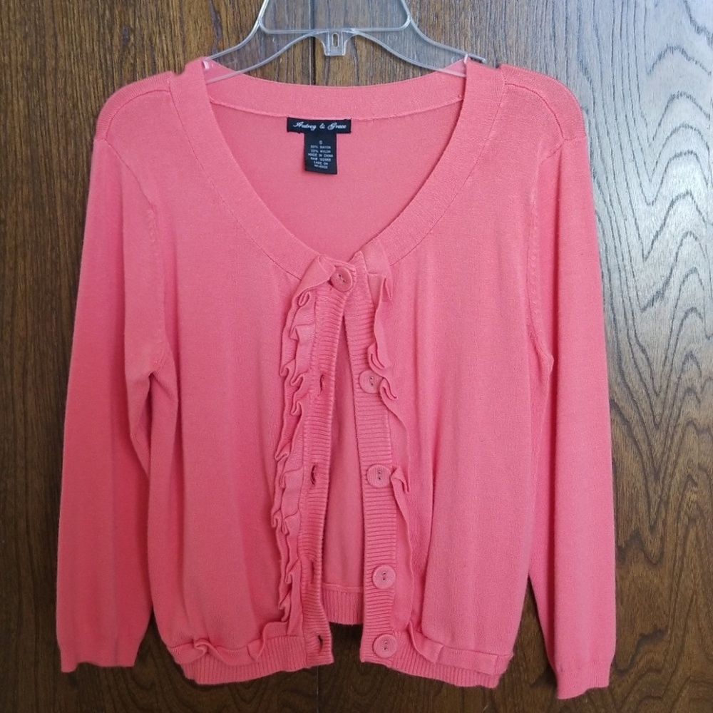 Audrey & Grace Coral Cardigan